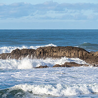 Buy canvas prints of Waves at Bude Breakwater by Tony Twyman