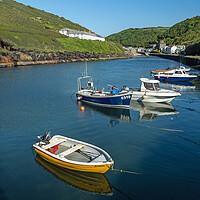 Buy canvas prints of Boats at Boscastle Harbour by Tony Twyman