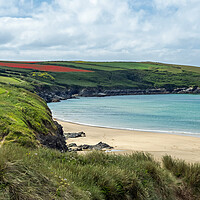 Buy canvas prints of Crantock Beach and West Pentire by Tony Twyman