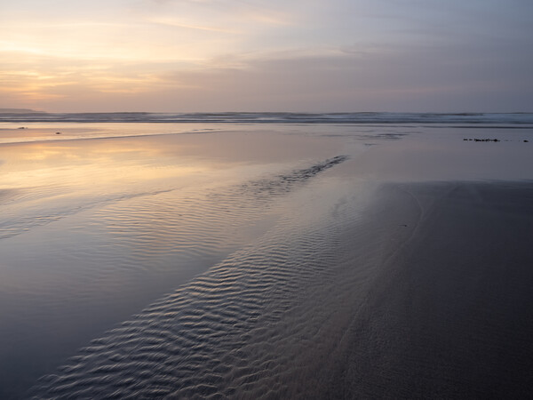 Beautiful Devon beach sunset Picture Board by Tony Twyman