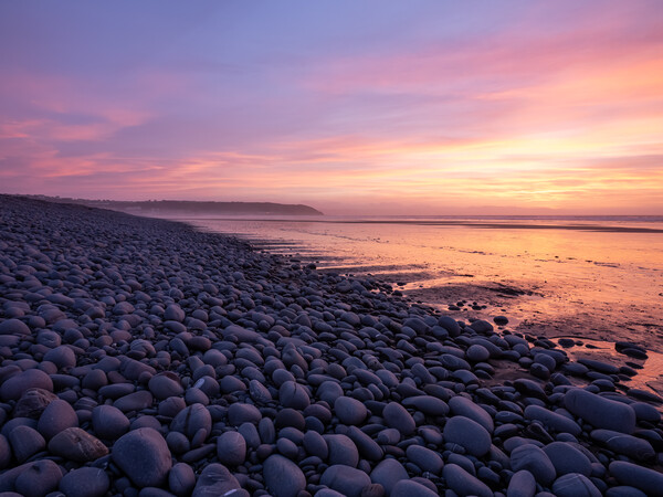 Sunset pebbles Picture Board by Tony Twyman