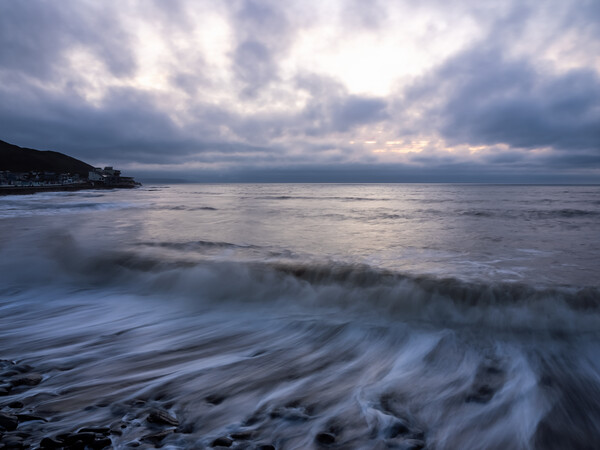 Shoreline wave breaks Picture Board by Tony Twyman