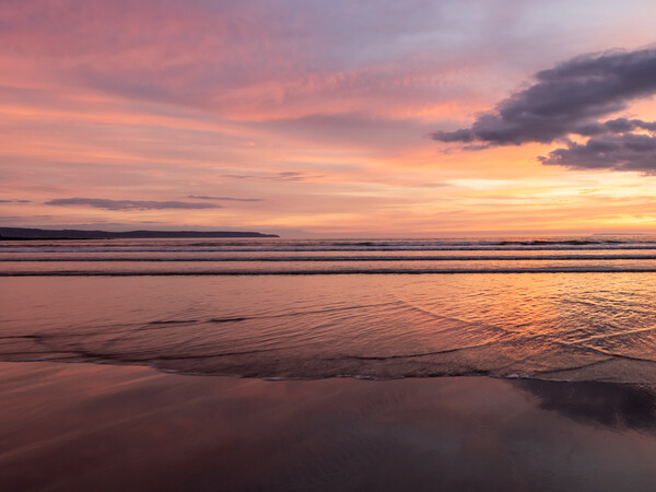 North Devon Sunset Reflections Picture Board by Tony Twyman