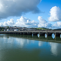 Buy canvas prints of Bideford Long bridge in the sunshine of Devon by Tony Twyman