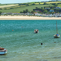 Buy canvas prints of Instow village beach and sand dunes in North Devon by Tony Twyman