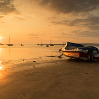 Buy canvas prints of Sunset at Instow beach in North Devon by Tony Twyman