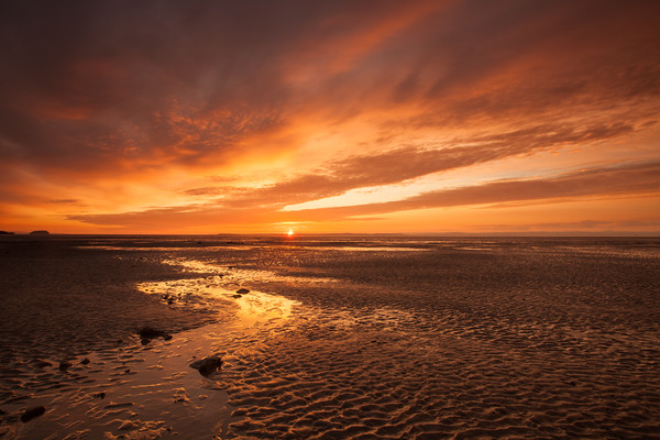 Beautiful golden glow sunset on the Somerset coast Picture Board by Tony Twyman