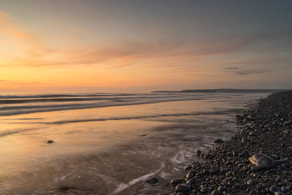 Westward Ho! sunset clouds at high tide Picture Board by Tony Twyman