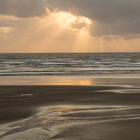 Buy canvas prints of Ray of sunlight through the clouds at Westward Ho! by Tony Twyman