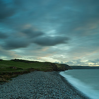 Buy canvas prints of Moody sky at High tide on South West coast path  by Tony Twyman