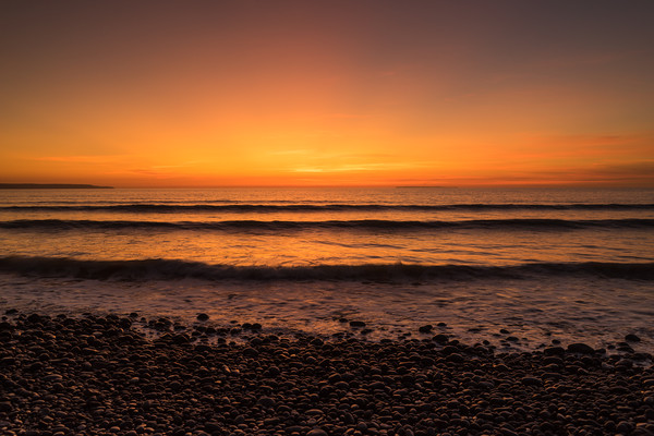 Westward Ho sunset waves Picture Board by Tony Twyman