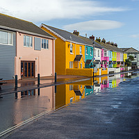 Buy canvas prints of Westward Ho`s colourful cottages by Tony Twyman