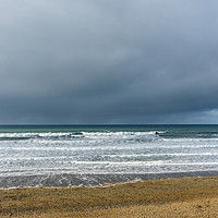 Buy canvas prints of Moody clouds at Widemouth Bay near Bude by Tony Twyman