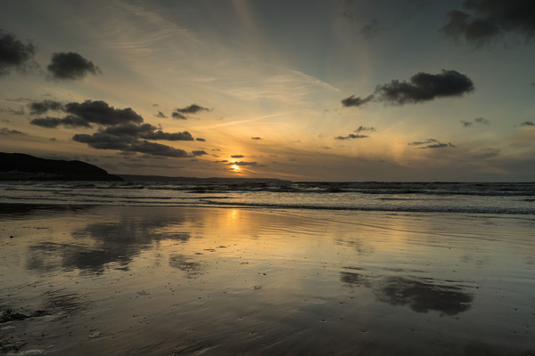Winter sunset at Westward Ho! Picture Board by Tony Twyman