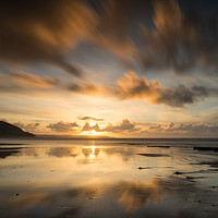 Buy canvas prints of Moody beach sunset at Westward Ho by Tony Twyman