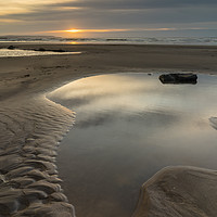 Buy canvas prints of Tranquil sunset at Westward Ho by Tony Twyman
