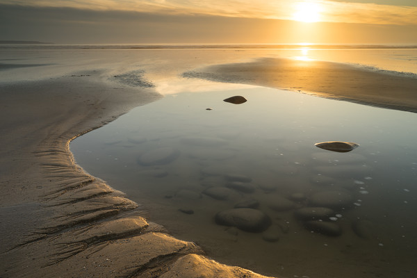 Tidal pool sunset at Westward Ho Picture Board by Tony Twyman