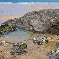 Buy canvas prints of Rock pool on Towan beach  by Tony Twyman