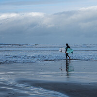 Buy canvas prints of Surfer heading out to catch waves by Tony Twyman