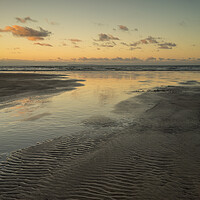 Buy canvas prints of Sunset reflections at Westward Ho! by Tony Twyman