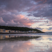 Buy canvas prints of Westward Ho seafront at Sunset by Tony Twyman