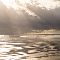 Buy canvas prints of Moody sky at Saunton Beach by Tony Twyman