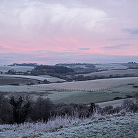 Buy canvas prints of Frosty hills of Bideford , Devon by Tony Twyman