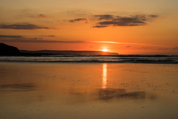 Beach Sunset at Westward Ho! Picture Board by Tony Twyman
