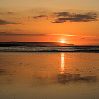 Buy canvas prints of Beach Sunset at Westward Ho! by Tony Twyman