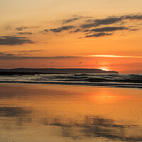 Buy canvas prints of Golden sunset at Westward Ho! by Tony Twyman