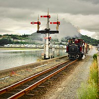 Buy canvas prints of Merddin Emrys Steaming out of Porthmadog by Edward Laxton