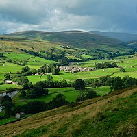 Buy canvas prints of Rain over Great Shunner Fell  by Edward Laxton