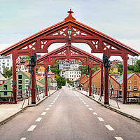 Buy canvas prints of  The Old Town Bridge or Gamle Bybro, Trondheim. by RUBEN RAMOS
