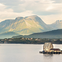 Buy canvas prints of View of the Godoy Island from a pier in Alesund.  by RUBEN RAMOS