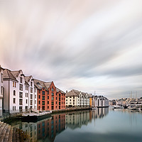 Buy canvas prints of Art Nouveau buildings in Alesund, Norway. by RUBEN RAMOS