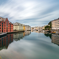 Buy canvas prints of Art Nouveau buildings in Alesund, Norway. by RUBEN RAMOS