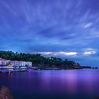 Buy canvas prints of Panoramic view of the waterfront of Pylos, Greece. by RUBEN RAMOS