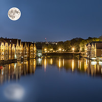 Buy canvas prints of Art Nouveau houses on the Nidelva river. by RUBEN RAMOS