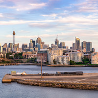 Buy canvas prints of Cityscape panorama at White Bay, Sydney.  by RUBEN RAMOS