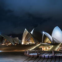 Buy canvas prints of The Opera House and promenade at night, Sydney, Au by RUBEN RAMOS