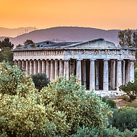 Buy canvas prints of The Ancient Agora of Athens at sunset, Greece by RUBEN RAMOS