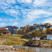 Buy canvas prints of Colorful buildings and houses in Sisimiut. by RUBEN RAMOS