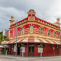 Buy canvas prints of Old orange building at Market st. in Fremantle, Australia.  by RUBEN RAMOS