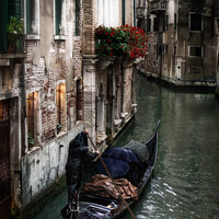 Buy canvas prints of Man rowing a venetian gondola, Venice, Italy. by RUBEN RAMOS