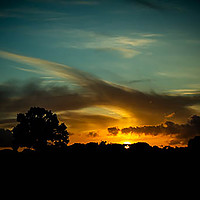 Buy canvas prints of sunset over  dereham by Anthony harris