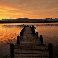 Buy canvas prints of            Sunset on the Jetty , Ambleside.        by Tracey Wood
