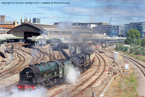 Double head steam train departs Bristol Temple Mea Picture Board by Duncan Savidge