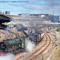 Buy canvas prints of Double head steam train departs Bristol Temple Mea by Duncan Savidge