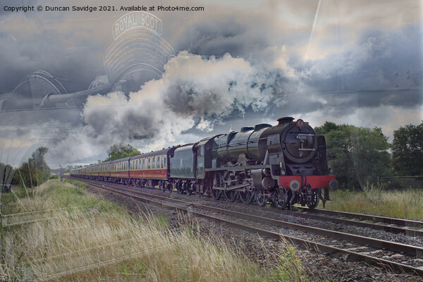 Steam train Royal scot blend Picture Board by Duncan Savidge