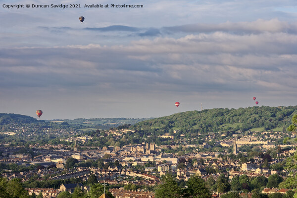 Hot air balloons over Bath Picture Board by Duncan Savidge